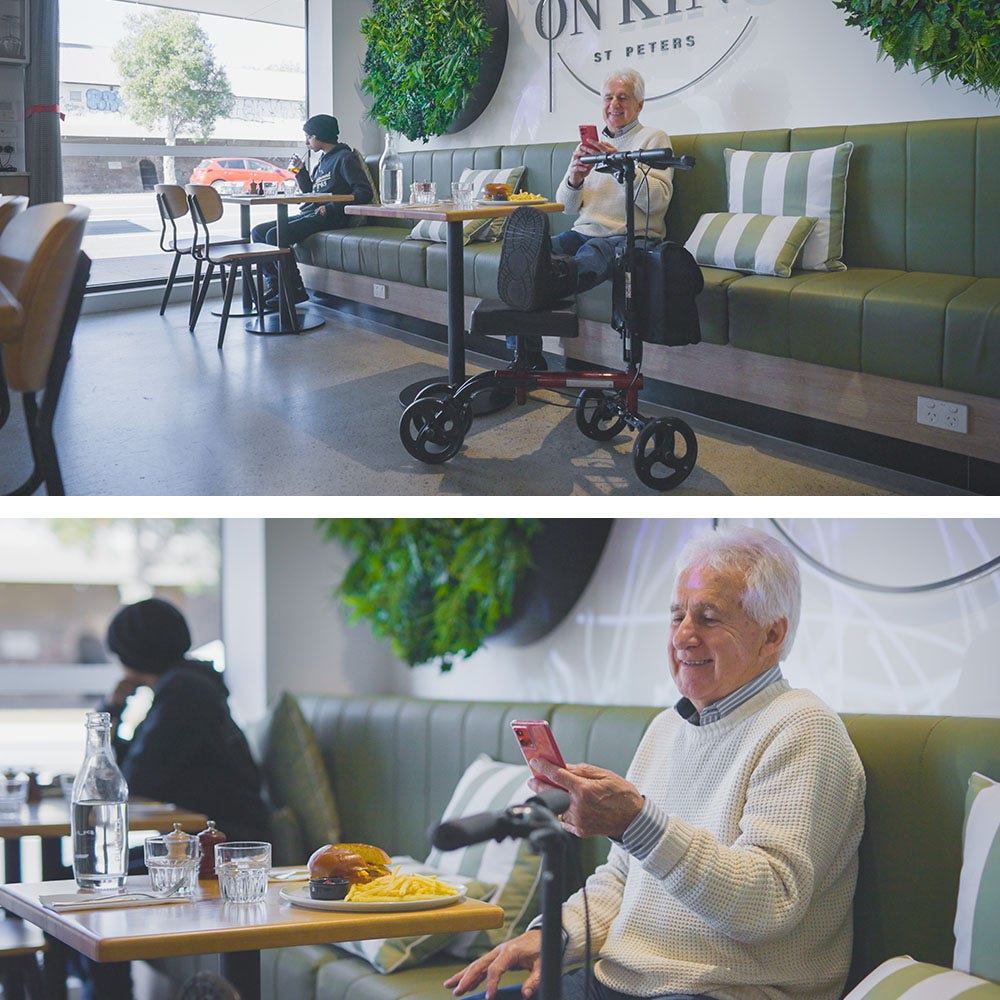 Knee Scooter Walker with Dual Brakes & Bag Red