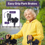 Rollator Walker Upright with Forearm Support & Seat Blue