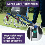 Rollator Walker Upright with Forearm Support & Seat Blue