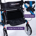 Rollator Walker Upright with Forearm Support & Seat Blue