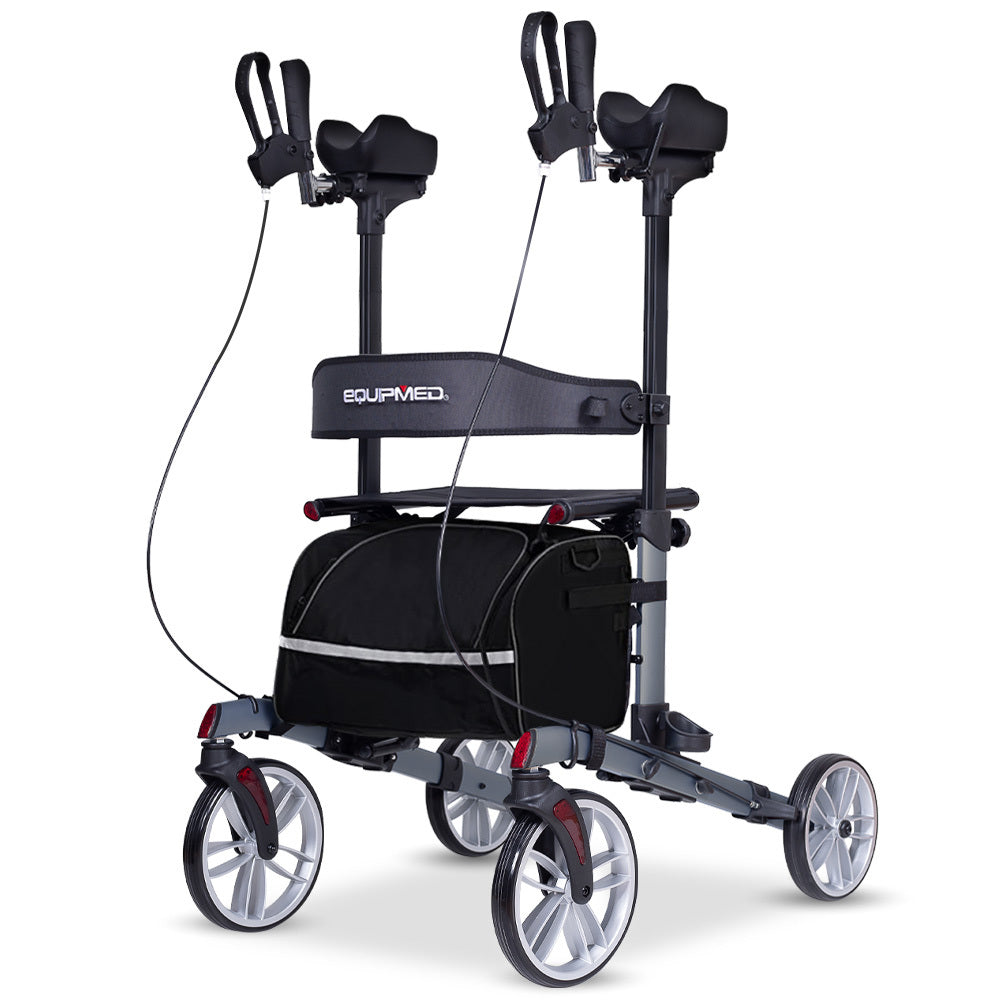 Rollator Walker Upright with Forearm Support & Seat Grey
