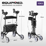 Rollator Walker Upright with Forearm Support & Seat Grey