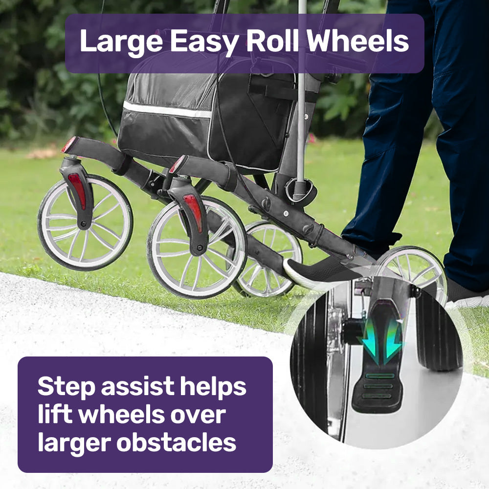 Rollator Walker Upright with Forearm Support & Seat Grey