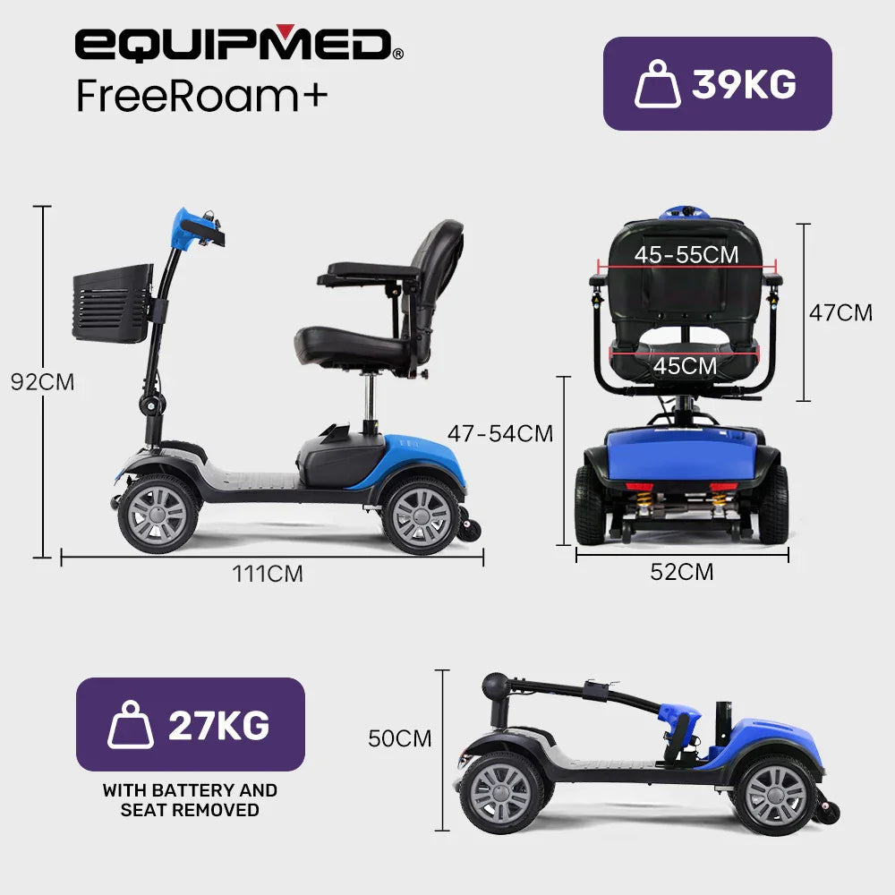 Mobility Scooter Mid-Size Lithium Fast Charge Blue