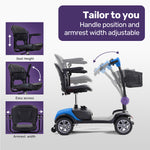 Mobility Scooter Mid-Size Lithium Fast Charge Blue