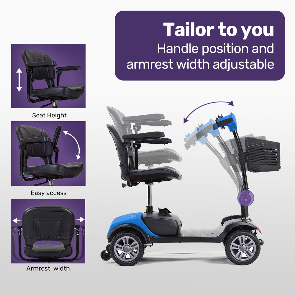 Mobility Scooter Mid-Size Lithium Fast Charge Blue