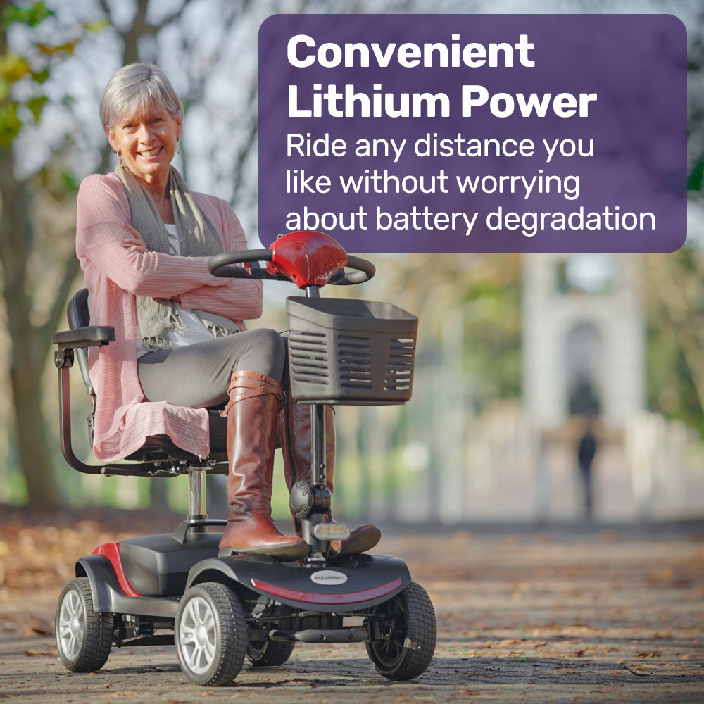 Mobility Scooter Mid-Size Lithium Fast Charge Red