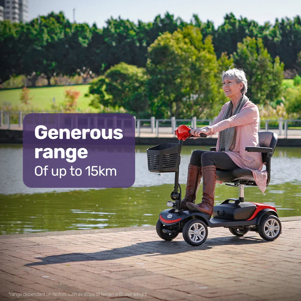 Mobility Scooter Mid-Size Lithium Fast Charge Red
