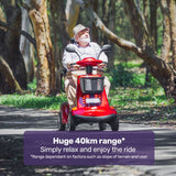 Mobility Scooter Extra Large 182kg Capacity Red