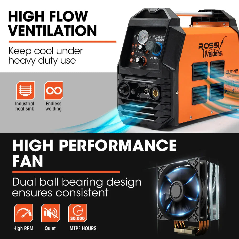 ROSSI 45A Plasma Cutter - Non-Touch Pilot Arc DC Inverter