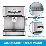 Pronti 1.6L Automatic Coffee Espresso Machine Steam Frother Cappuccino Maker