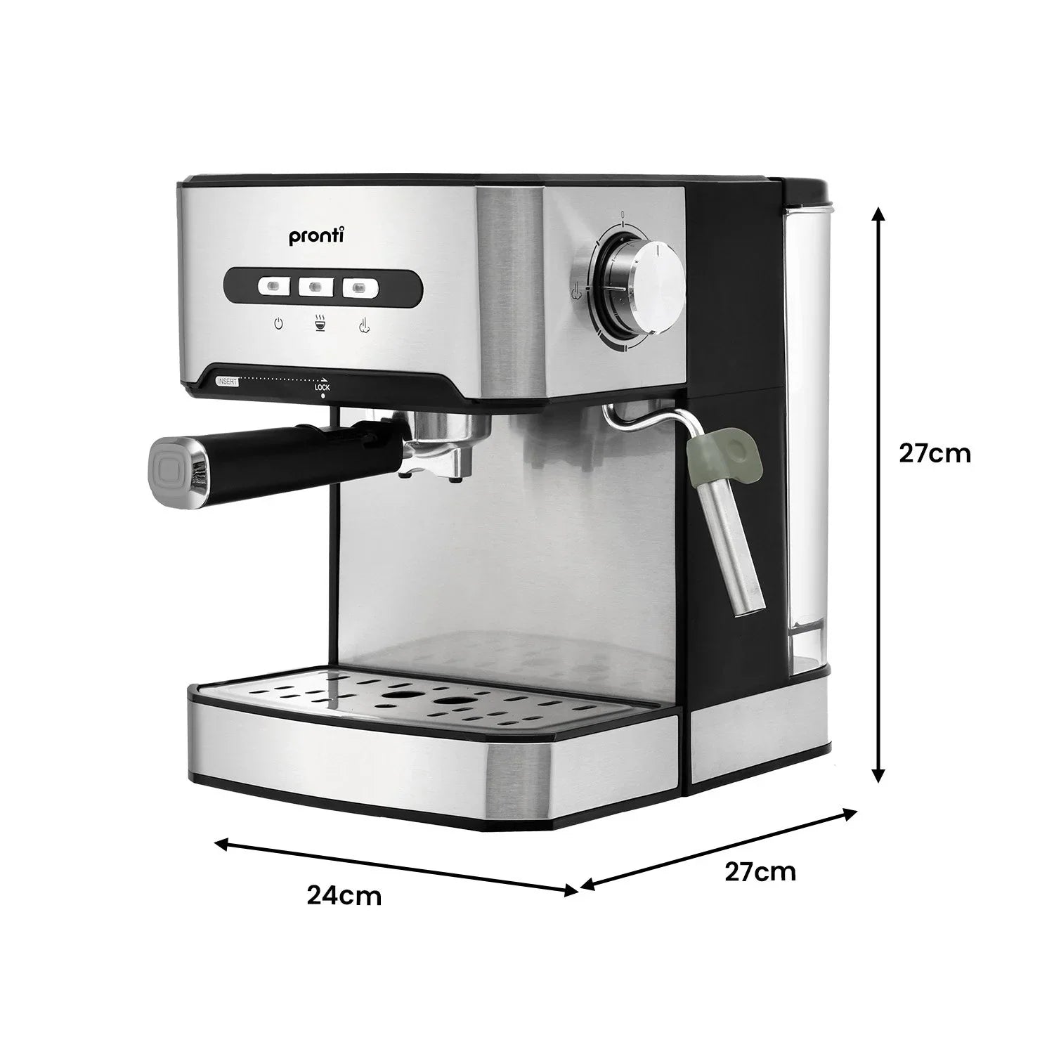 Pronti 1.6L Automatic Coffee Espresso Machine Steam Frother Cappuccino Maker