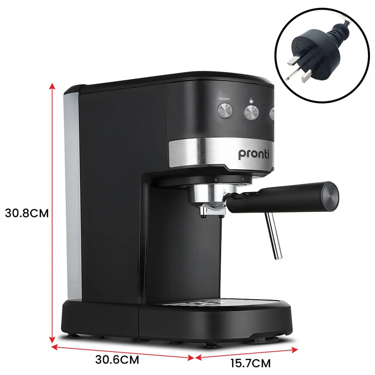 Pronti 20 Bar Espresso Machine with Milk Frother & 1.25L Tank
