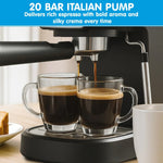 Pronti 20 Bar Espresso Machine with Milk Frother & 1.25L Tank