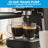 Pronti 20 Bar Espresso Machine with Milk Frother & 1.25L Tank