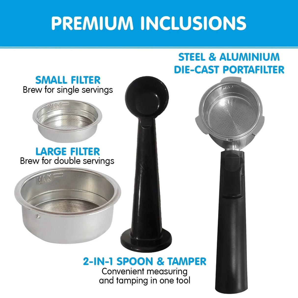 Pronti 20 Bar Espresso Machine with Milk Frother & 1.25L Tank