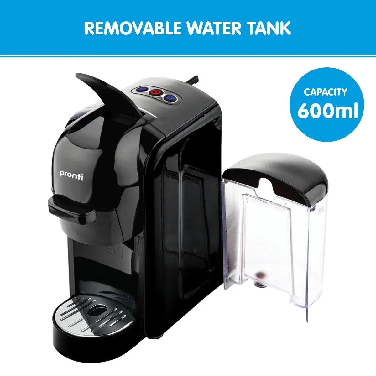 Pronti HomeMaid 3-in-1 Coffee Machine Nespresso Caffitaly Ground Coffee Compatible