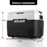 Kolner 40L Portable Fridge Freezer - 12V/24V/240V Camping Cooler Black