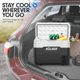 Kolner 40L Portable Fridge Freezer - 12V/24V/240V Camping Cooler Black
