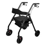 Rollator Walker Foldable Steel 136kg Capacity Black