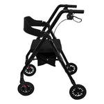 Rollator Walker Foldable Steel 136kg Capacity Black