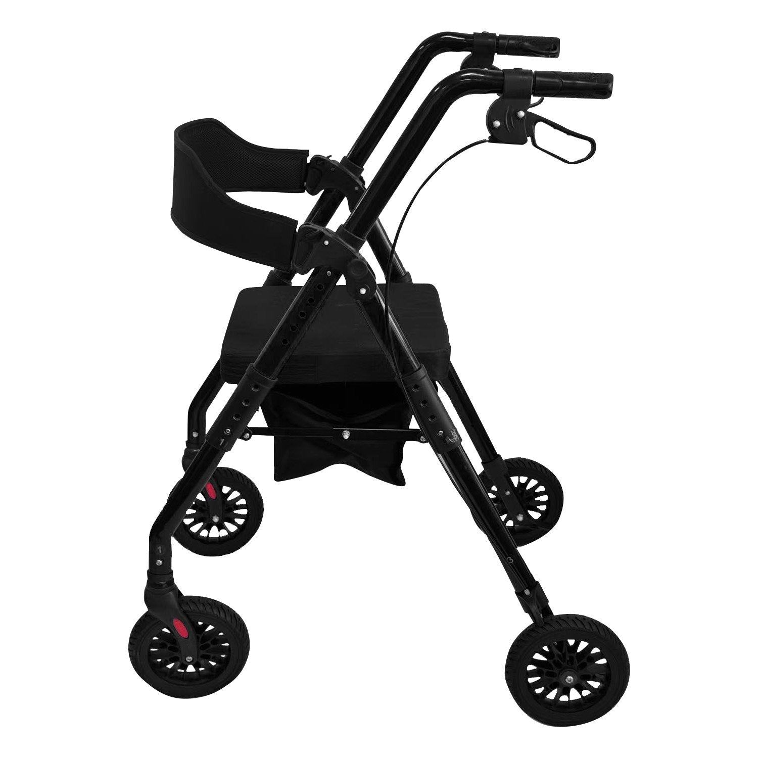 Rollator Walker Foldable Steel 136kg Capacity Black