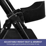 Rollator Walker Foldable Steel 136kg Capacity Black