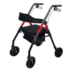 Rollator Walker Foldable Steel 136kg Capacity Red