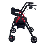 Rollator Walker Foldable Steel 136kg Capacity Red