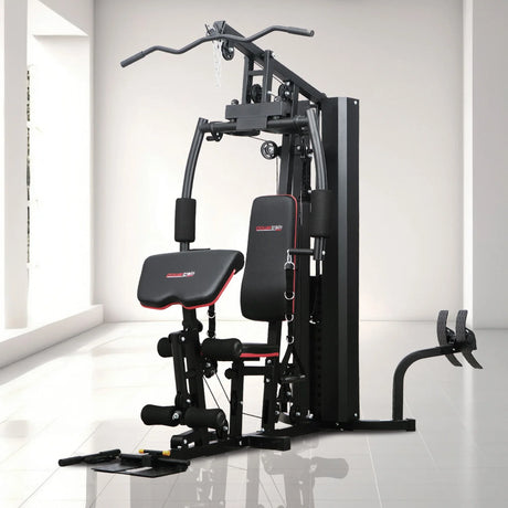 Powertrain multi-station home gym machine in a bright, modern room