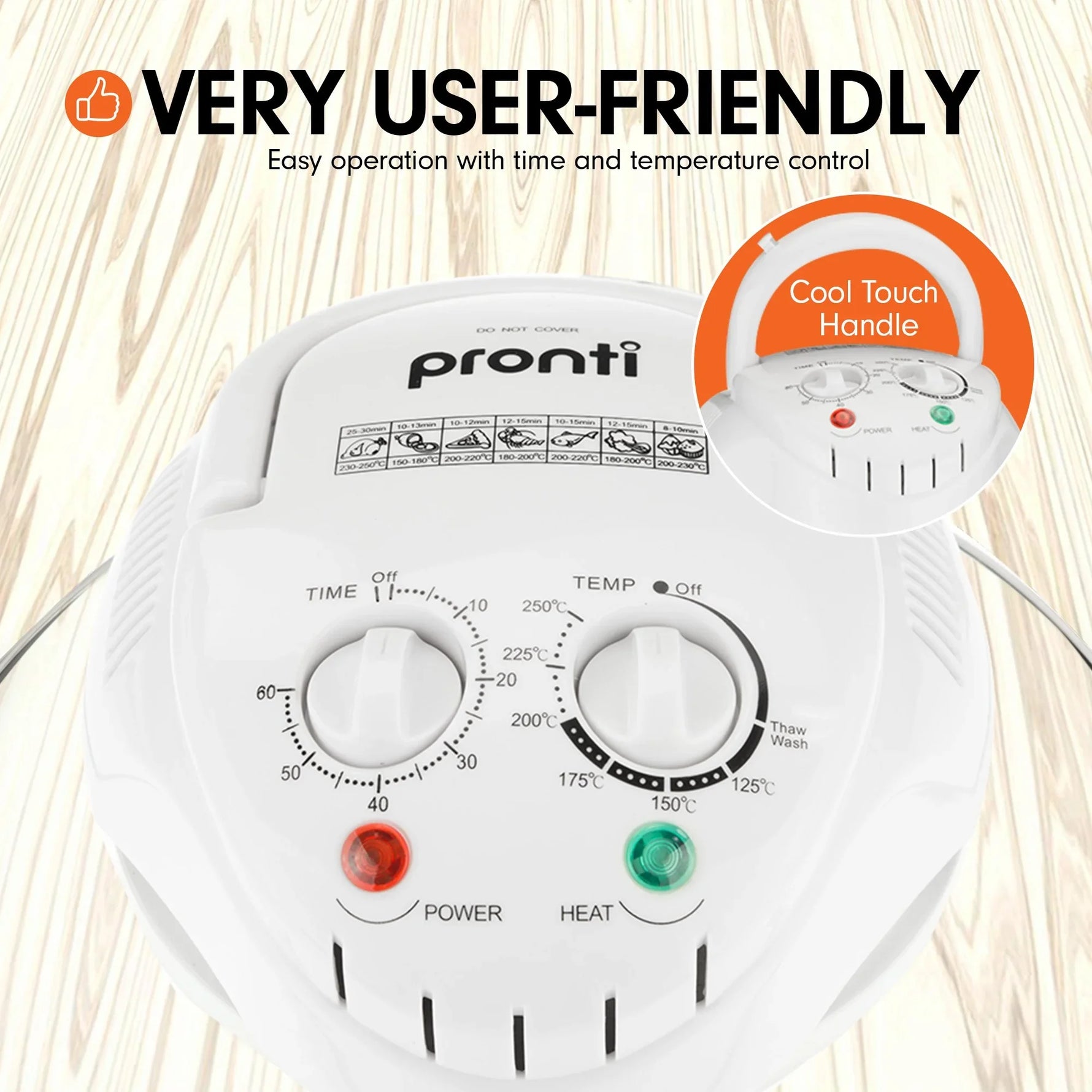 Pronti 17l Digital Turbo Convection Oven Electric Cooker Air Fryer 1400w Cook - Flea Market