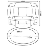 Kahuna 10x15ft Oval Trampoline Rainbow Safety Net Ladder Outdoor