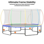 Kahuna 10x15ft Oval Trampoline Rainbow Safety Net Ladder Outdoor