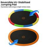 Kahuna 10x15ft Oval Trampoline Rainbow Safety Net Ladder Outdoor