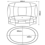 Kahuna 10x15ft Oval Trampoline Basketball Set Rainbow Net Ladder