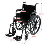 Steel Wheelchair 24 Inch Foldable