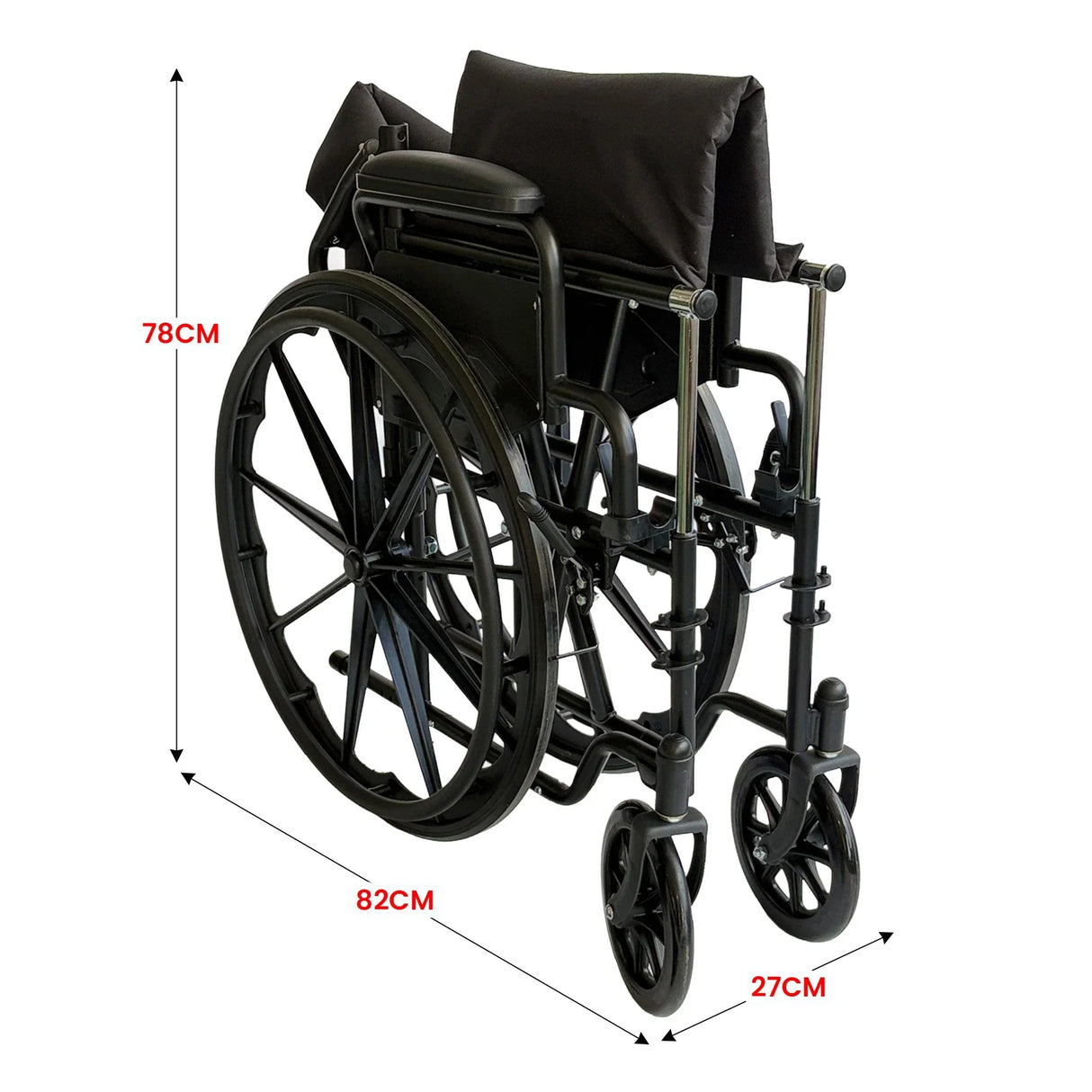 Steel Wheelchair 24 Inch Foldable