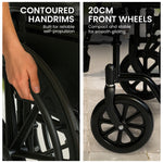Steel Wheelchair 24 Inch Foldable