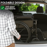 Steel Wheelchair 24 Inch Foldable