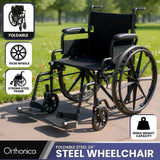 Steel Wheelchair 24 Inch Foldable