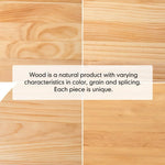 Natural wood samples showing different grain, color, and splicing characteristics.