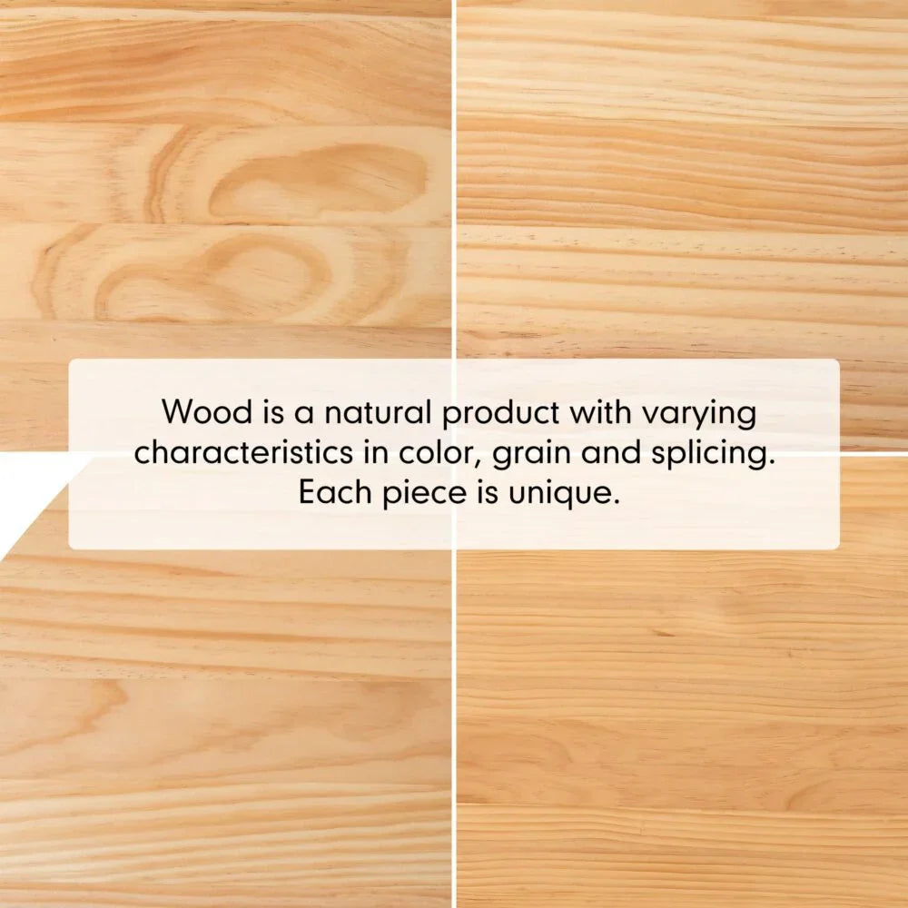 Natural wood samples showing different grain, color, and splicing characteristics.