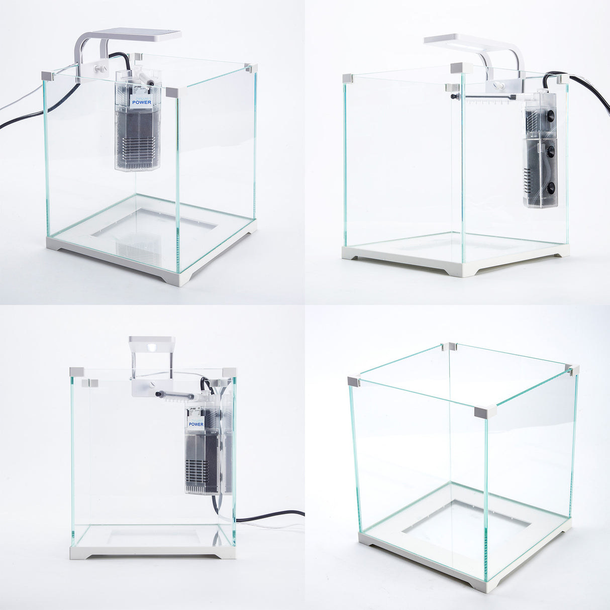 Aquarium Fish Tank 16L Starfire Glass 25x24x27cm Filter Pump LED