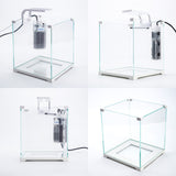 Aquarium Fish Tank 16L Starfire Glass 25x24x27cm Filter Pump LED