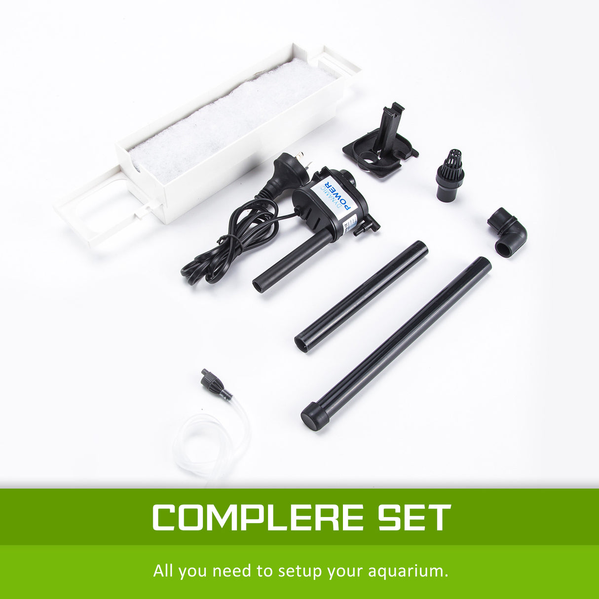 Aquarium Fish Tank 30L Curved Glass RGB LED Filter Pump 38x26x40cm