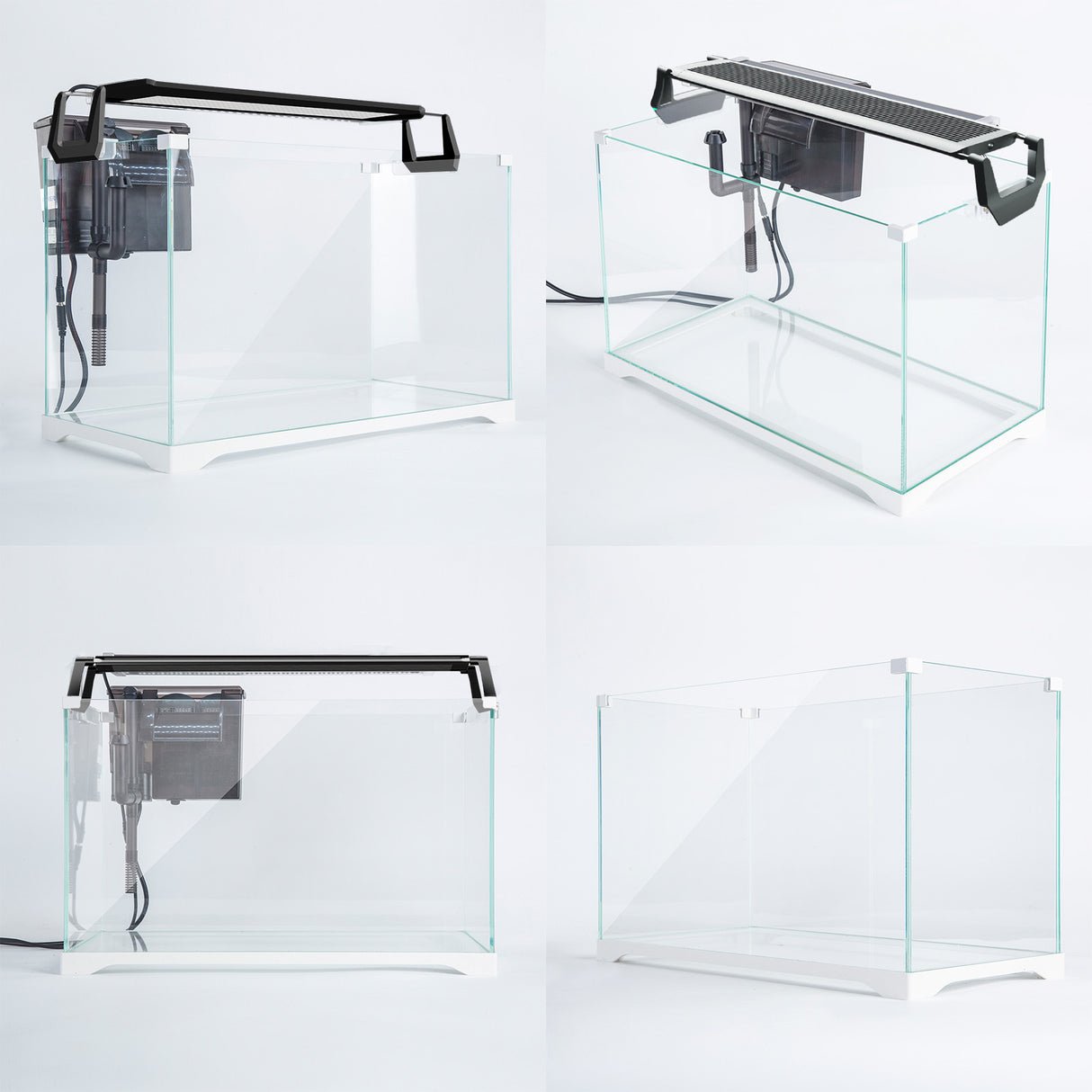 Aquarium Fish Tank 39L Starfire Glass 50x25x34cm Filter Pump LED