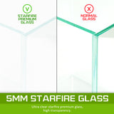 Aquarium Fish Tank 39L Starfire Glass 50x25x34cm Filter Pump LED