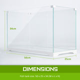 Aquarium Fish Tank 39L Starfire Glass 50x25x34cm Filter Pump LED