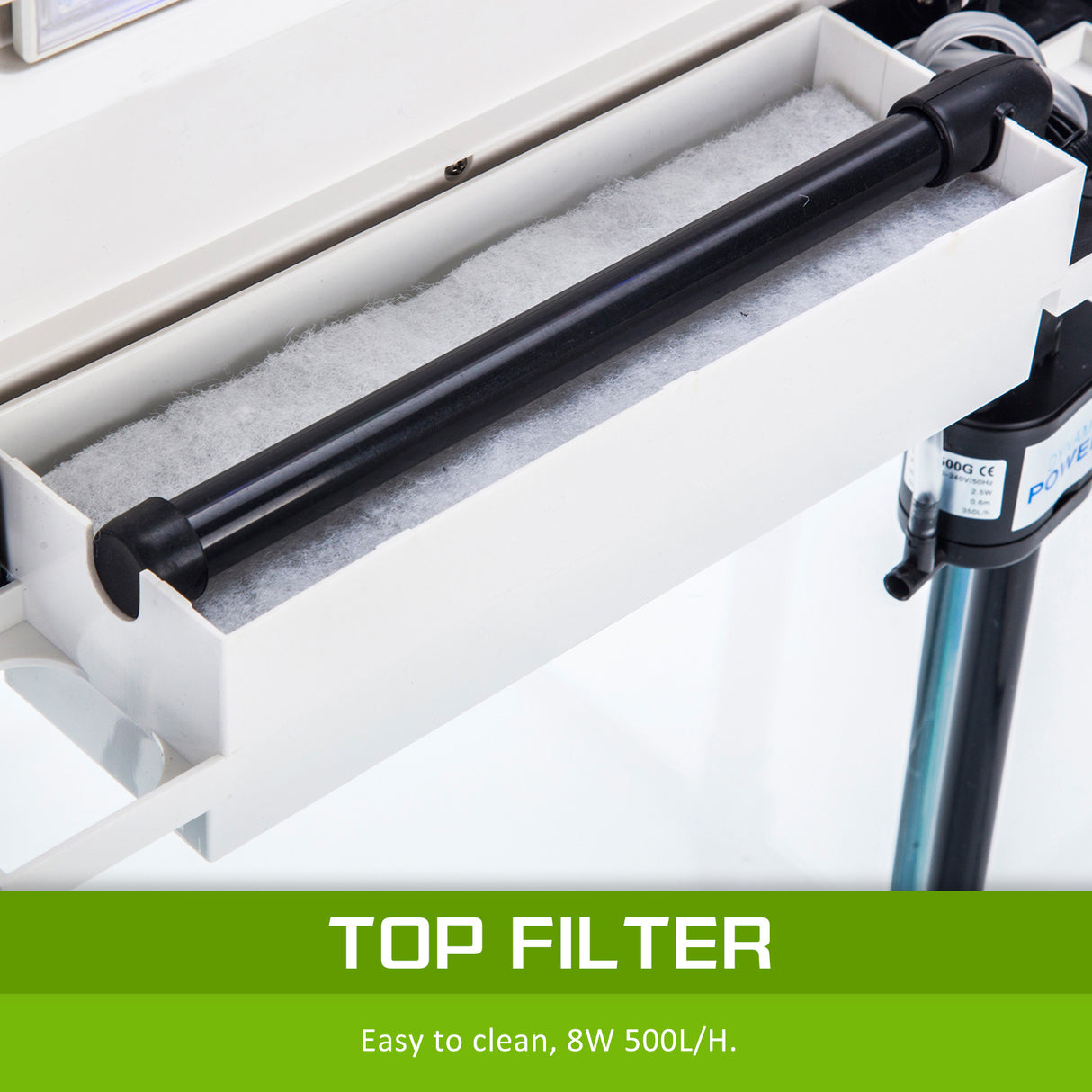 Aquarium Fish Tank 52L Curved Glass RGB LED Filter Pump 50x30x45cm