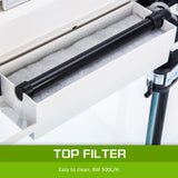 Aquarium Fish Tank 52L Curved Glass RGB LED Filter Pump 50x30x45cm